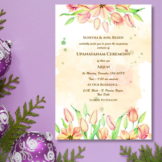 Invitation Upanayanam aka Hindu Holy Thread Janeu Cérémonie (Créateur téléchargé)