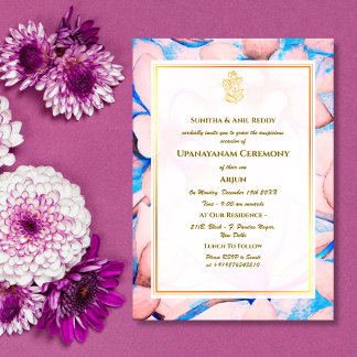 Invitation Upanayanam aka Hindu Holy Thread Janeu Cérémonie