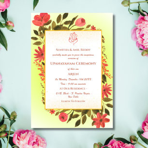 Invitation Upanayanam aka Hindu Holy Thread Janeu Cérémonie