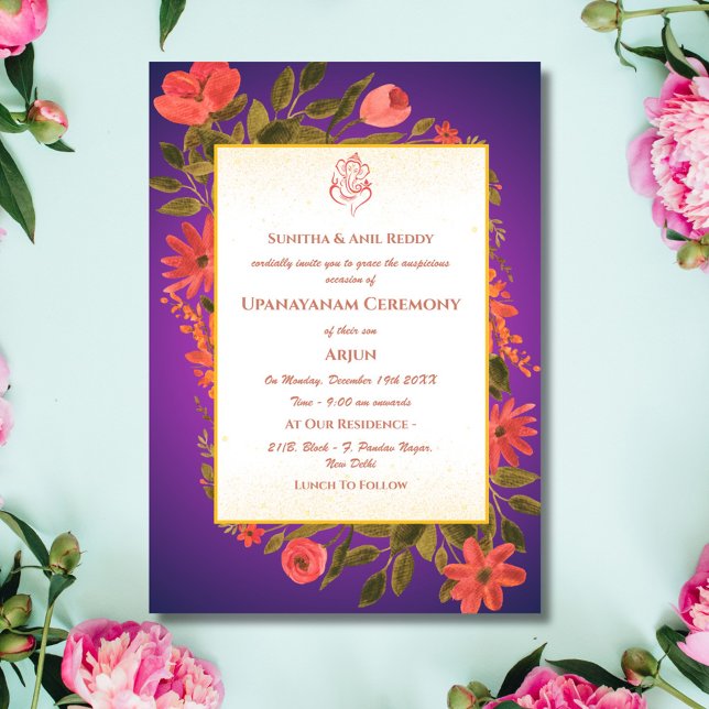 Invitation Upanayanam aka Hindu Holy Thread Janeu Cérémonie (Créateur téléchargé)