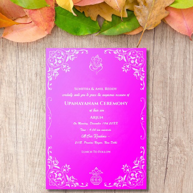 Invitation Upanayanam aka Hindu Holy Thread Janeu Cérémonie (Créateur téléchargé)