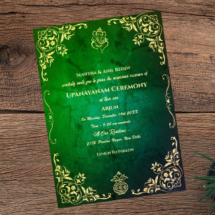 Invitation Upanayanam aka Hindu Holy Thread Janeu Cérémonie