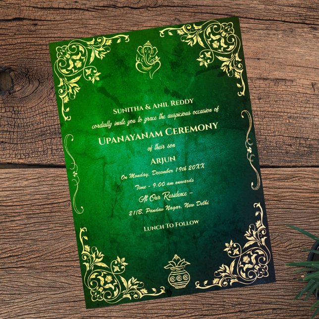 Invitation Upanayanam aka Hindu Holy Thread Janeu Cérémonie (Créateur téléchargé)