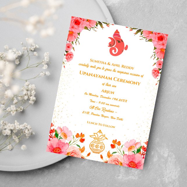 Invitation Upanayanam aka Hindu Holy Thread Janeu Cérémonie (Créateur téléchargé)