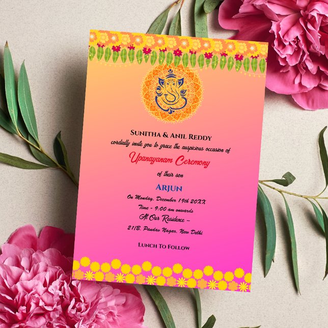 Invitation Upanayanam aka Hindu Holy Thread Janeu Cérémonie (Créateur téléchargé)
