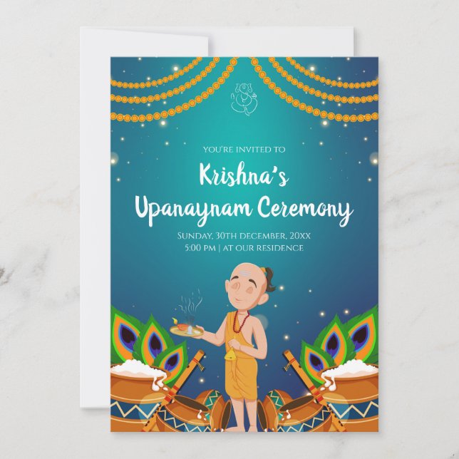 Invitation Upanayanam Thread Ceremony invitations (Devant)