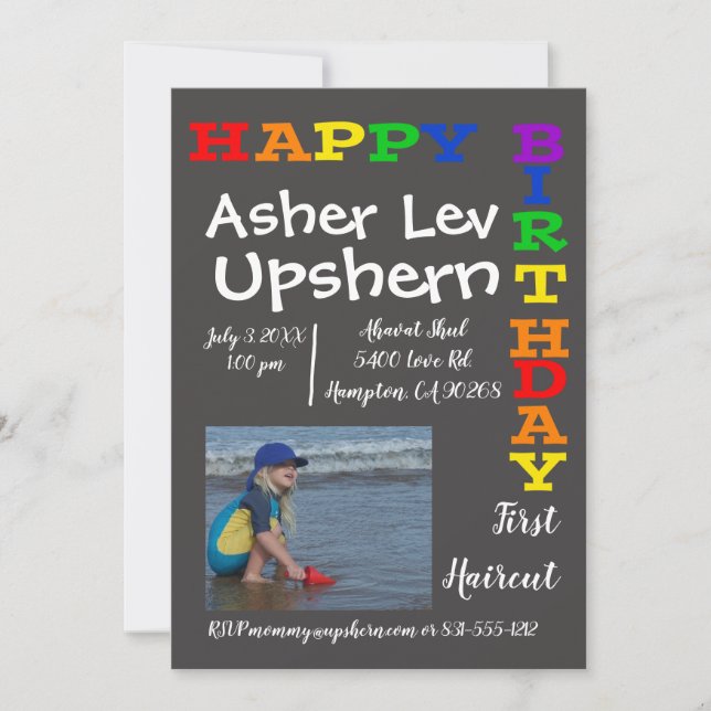 invitation upshernish upsherin (Devant)