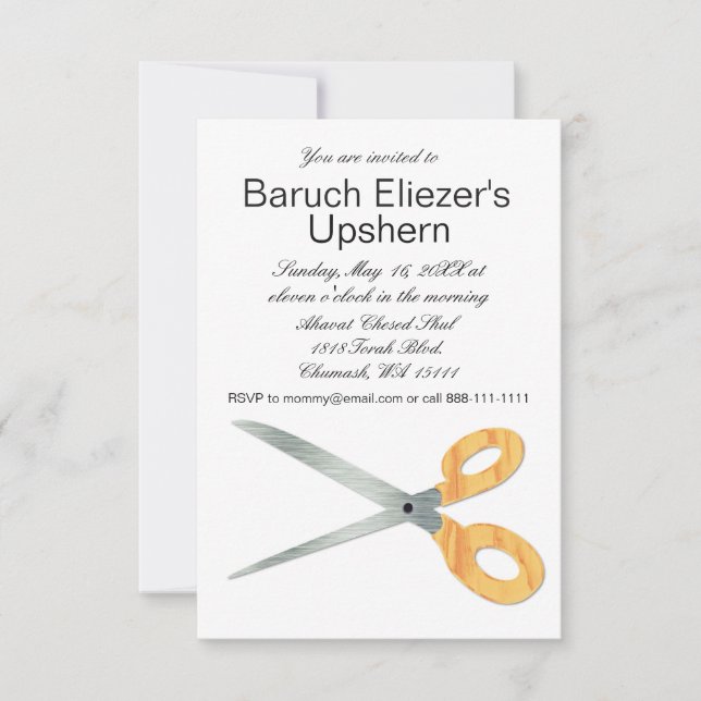 Invitation Upshernish Upshern Upsherin Invitations (Devant)