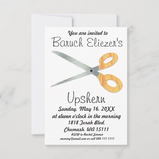 Invitation Upshernish Upshern Upsherin Invitations (Devant)