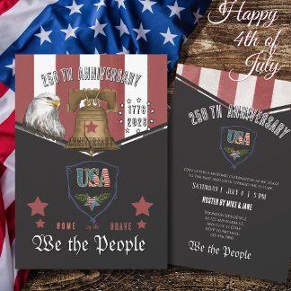 Invitation US 250 We the People Hand-Drawn Eagle and  Bell