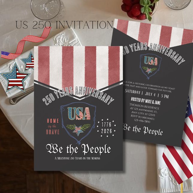 Invitation US 250 We the People Patriotic Anniversary  (US 250 We the People Patriotic Anniversary Invitation)