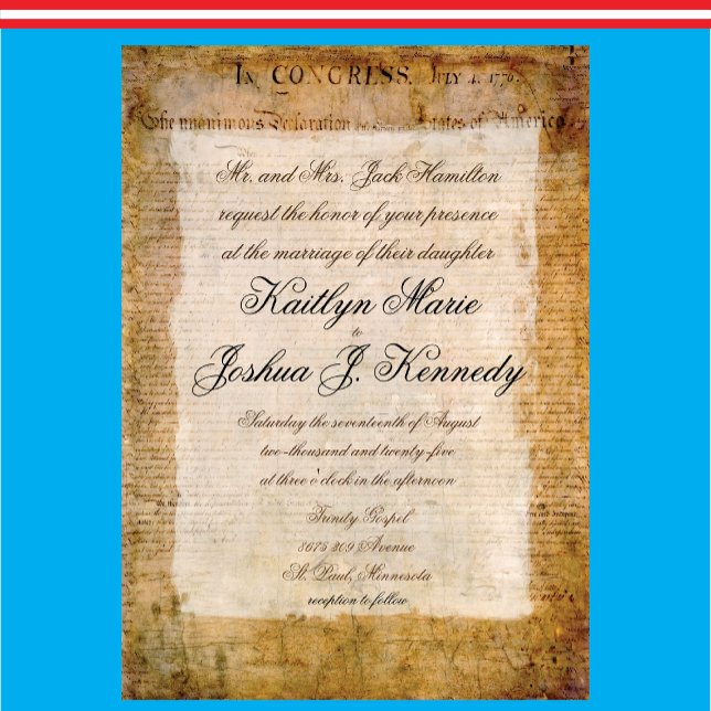 Invitation USA 📜 Déclaration d'indépendance Parchemin (Créateur téléchargé)