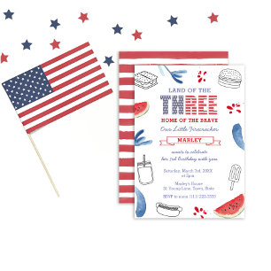 Invitation USA Flag Stars and Stripes 3e fête d'anniversaire