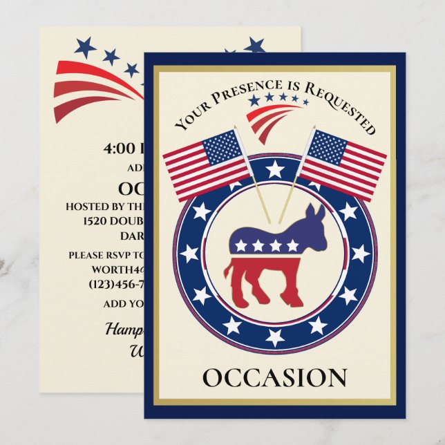 Invitation USA patriotique (Devant / Derrière)
