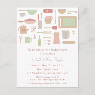 Invitation Ustensiles de cuisine tendance pour une baby showe