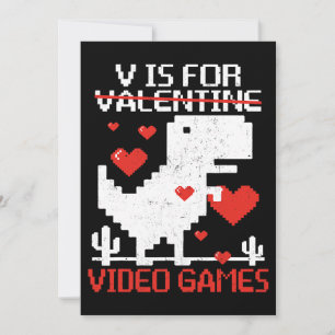 Invitation V Est Pour Jeux Vidéos Dinosaur T Rex Valentin