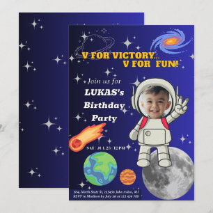 Invitation V pour la victoire V pour le plaisir Anniversaire
