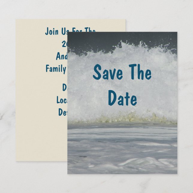 Invitation Vacances à la plage familiale Économisez Date Voya (Devant / Derrière)