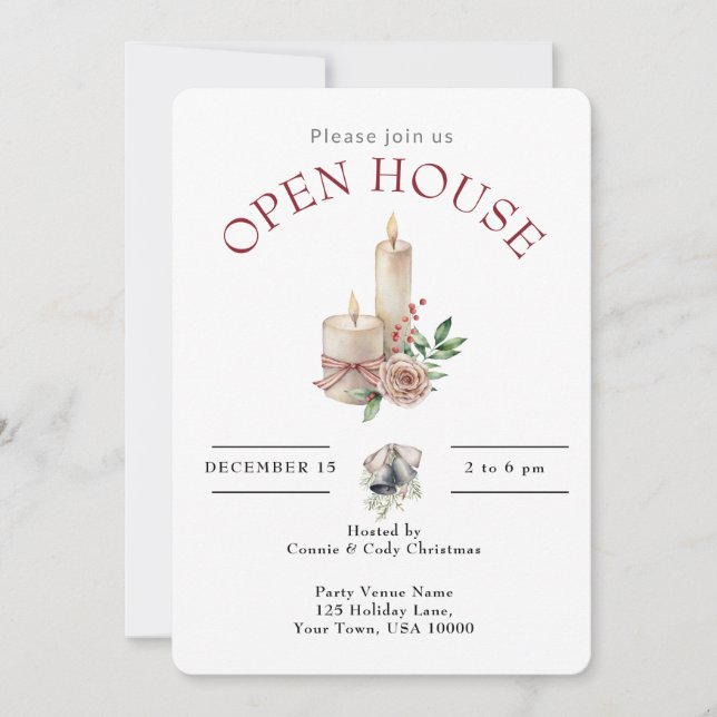 INVITATION VACANCES ACCUEIL CHRISTMAS CANDLE (Devant)