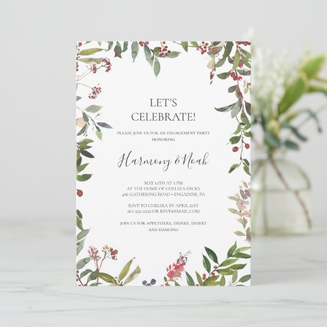 Invitation Vacances Chic Botanique | Blanc Fêtons (Debout devant)