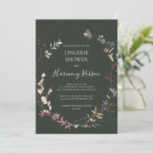 Invitation Vacances Chic Botanique Vert foncé Lingerie Douche
