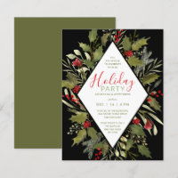 Vacances Cocktail Fête Aquarelle Vintage Holly
