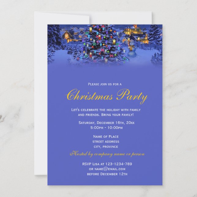 Invitation Vacances de Noël élégantes et classiques (Devant)