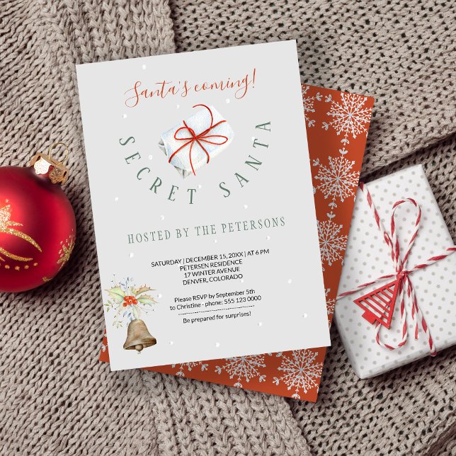 Invitation Vacances d'hiver | Secret Père Noël Christmas Part (Créateur téléchargé)