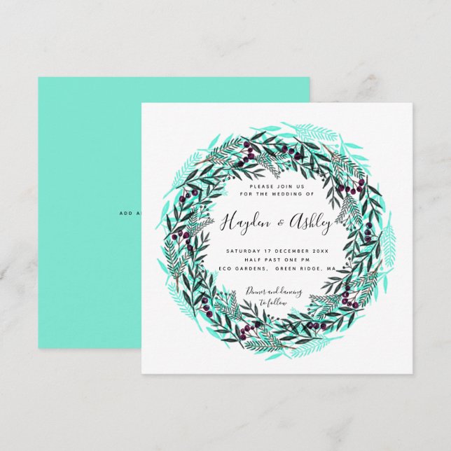 Invitation Vacances en aquarelle de pays moderne Mariage (Devant / Derrière)