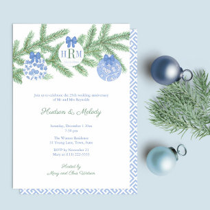 Invitation Vacances intelligentes Monogramme Mariage Annivers