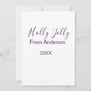 Invitation Vacances joyeuses holly ajoute nom famille année v