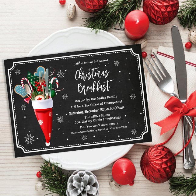 Invitation Vacances Noël Petit déjeuner Repas Dîner Invitatio (Créateur téléchargé)