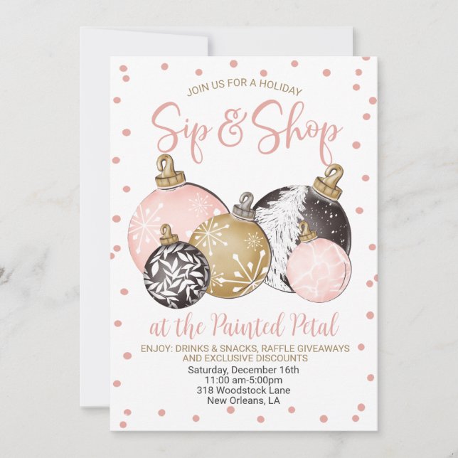 Invitation Vacances Sip and Shop (Devant)