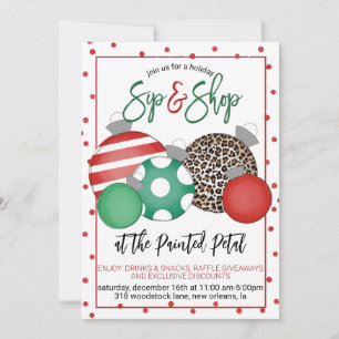 Invitation Vacances Sip and Shop