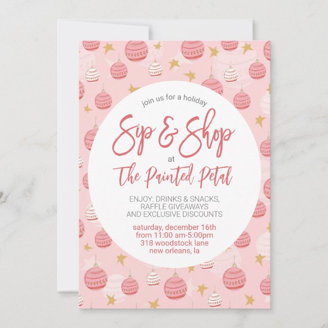 Invitation Vacances Sip and Shop (Devant)