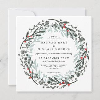Invitation Vacances verdure moderne avec couronne 