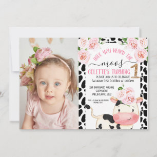 Invitation Vache Avez-Vous Entendu La Moos Photo 1er Annivers