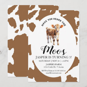 Invitation Vache Imprimer Brown Anniversaire Avez-Vous Entend