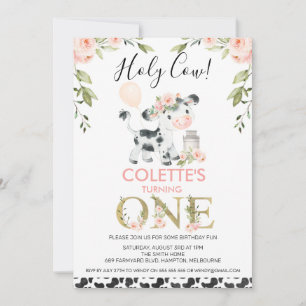 Invitation Vache Imprimer Vache Sainte Vache Flore 1er annive