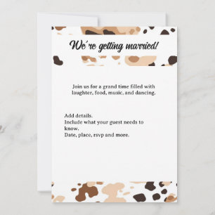 Invitation Vache mariage de ferme pourpre