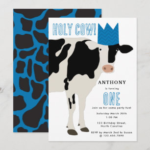 Invitation Vache sacrée Fête d'anniversaire de vache pour enf