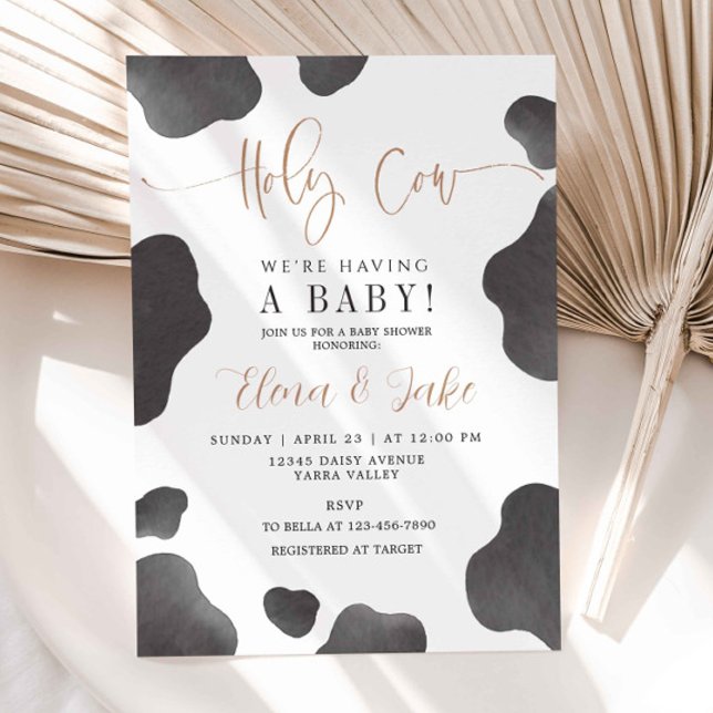 Invitation Vache sainte Nous avons un bébé, Baby shower de va (Créateur téléchargé)