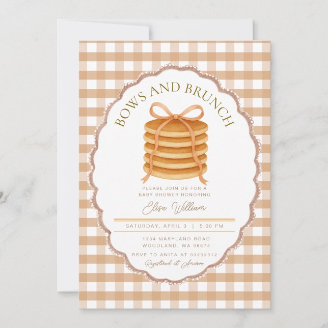 Invitation Vaches et Baby shower à la crêpe de Brunch (Devant)
