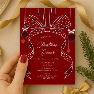 Invitation Vaches et rubans rouges uniques Soirée de Noël élé