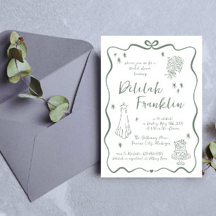 Invitation Vaches lunaires   Doodle à main   Fête des mariées