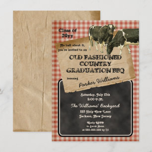 Invitation Vaches rustiques Jardin de boeuf Grad BBQ Pique-ni