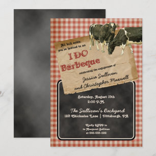 Invitation Vaches rustiques Jardin I DO BBQ Engagement