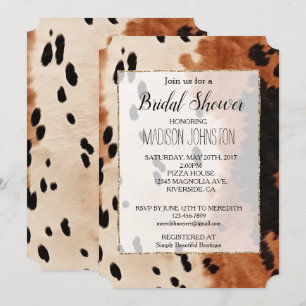 Invitation Vachette à crème noire Brown