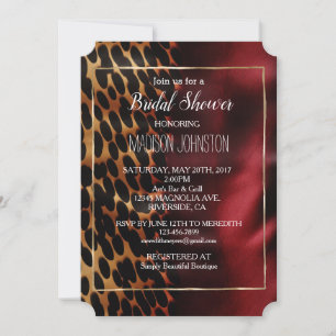 Invitation Vachette noire rouge or