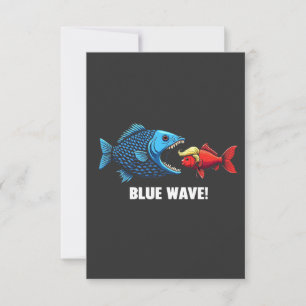 Invitation Vague bleue Kamala Harris Walz Élection de poisson